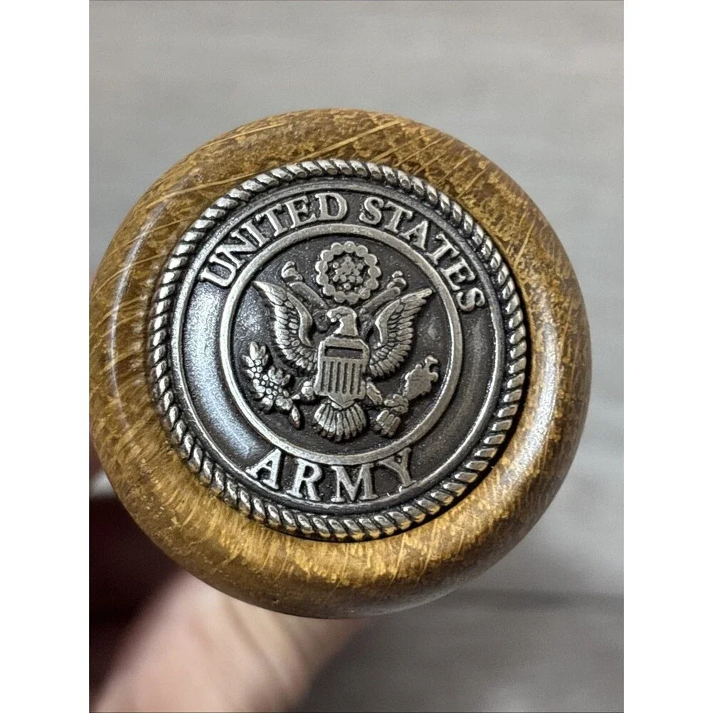 United States Army Wine Stopper and Cork Screw Wooden Top Metal Bottom Military